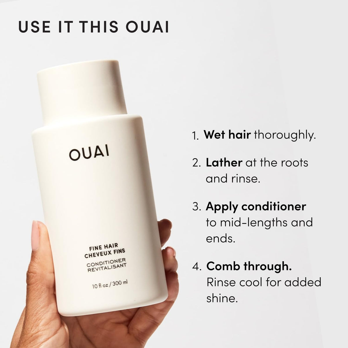 OUAI Fine Shampoo and Conditioner Set (10 Fl Oz)