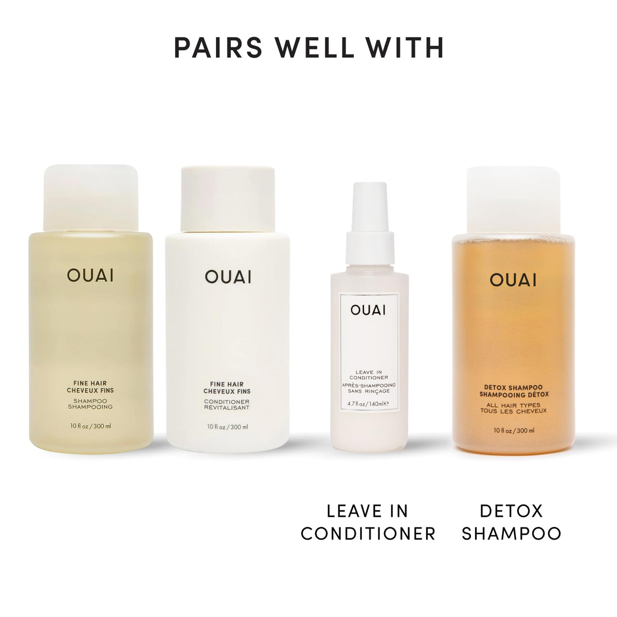 OUAI Fine Shampoo and Conditioner Set (10 Fl Oz)